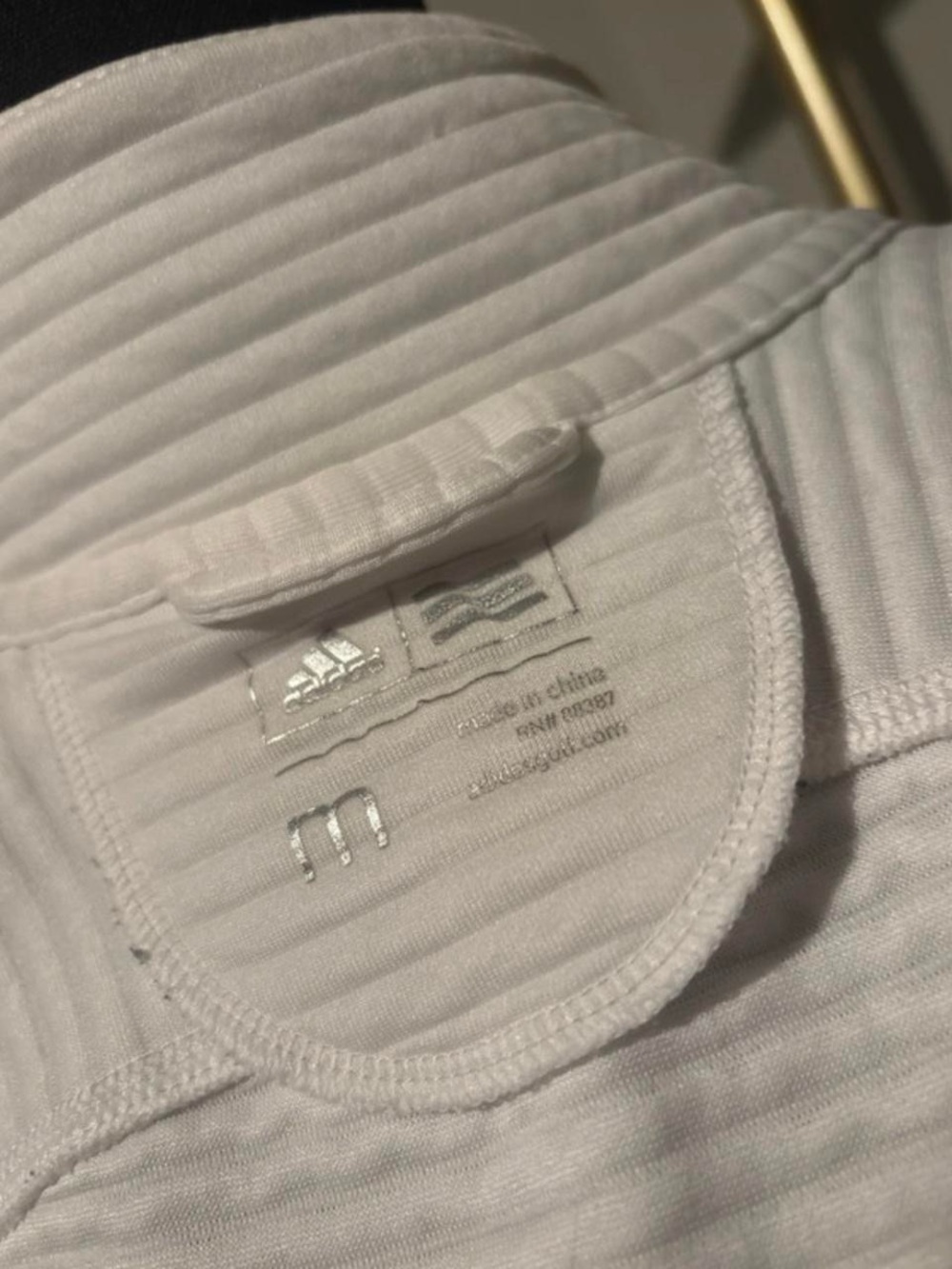 adidas White Ribbed Full-Zip Utility Jacket - Picture 4 of 4